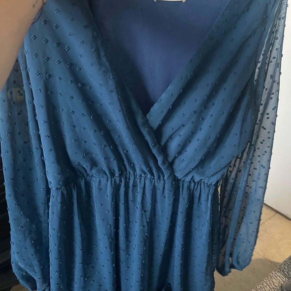 Altar'd State Blue Textured Dress